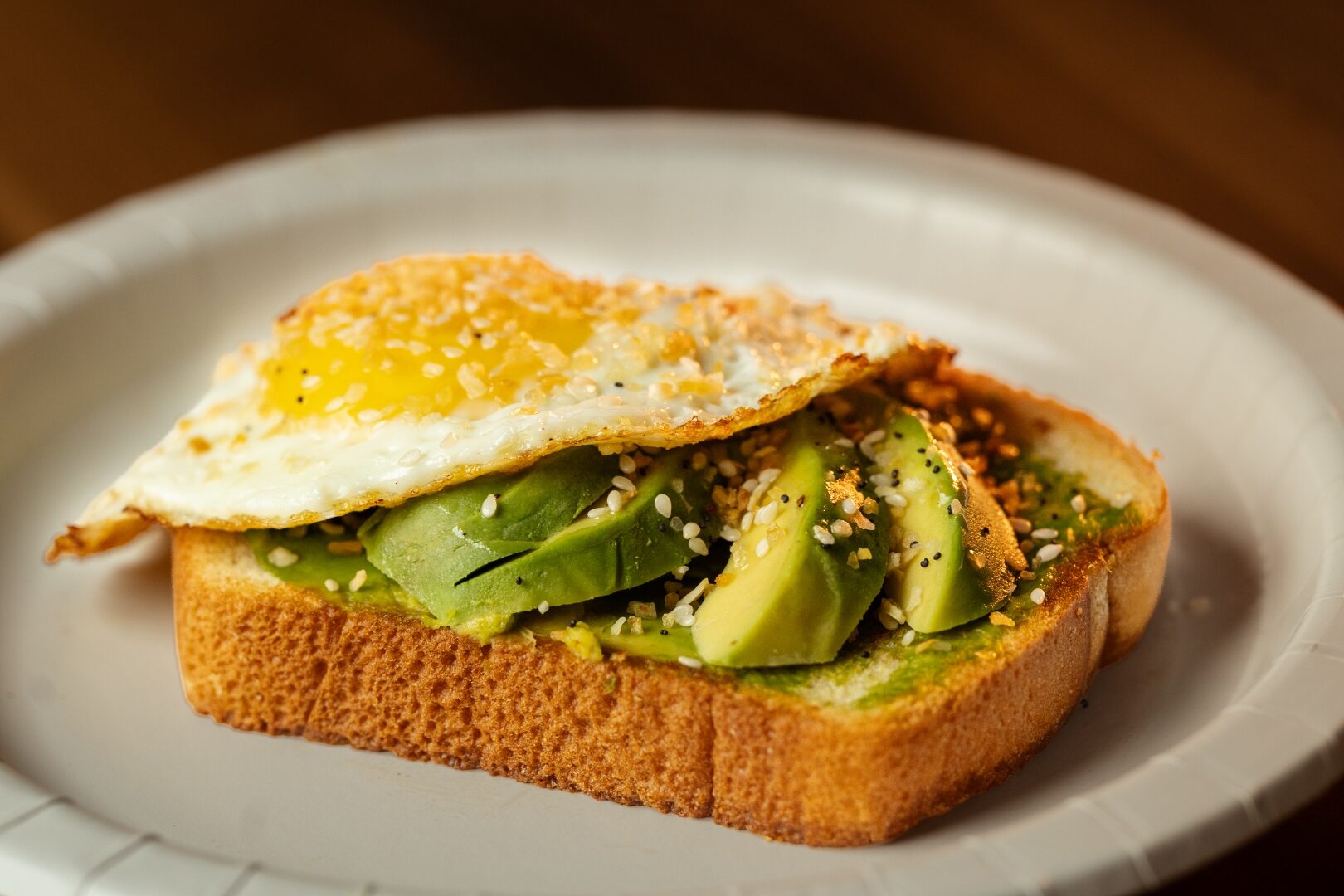 Avocado toast with fried egg