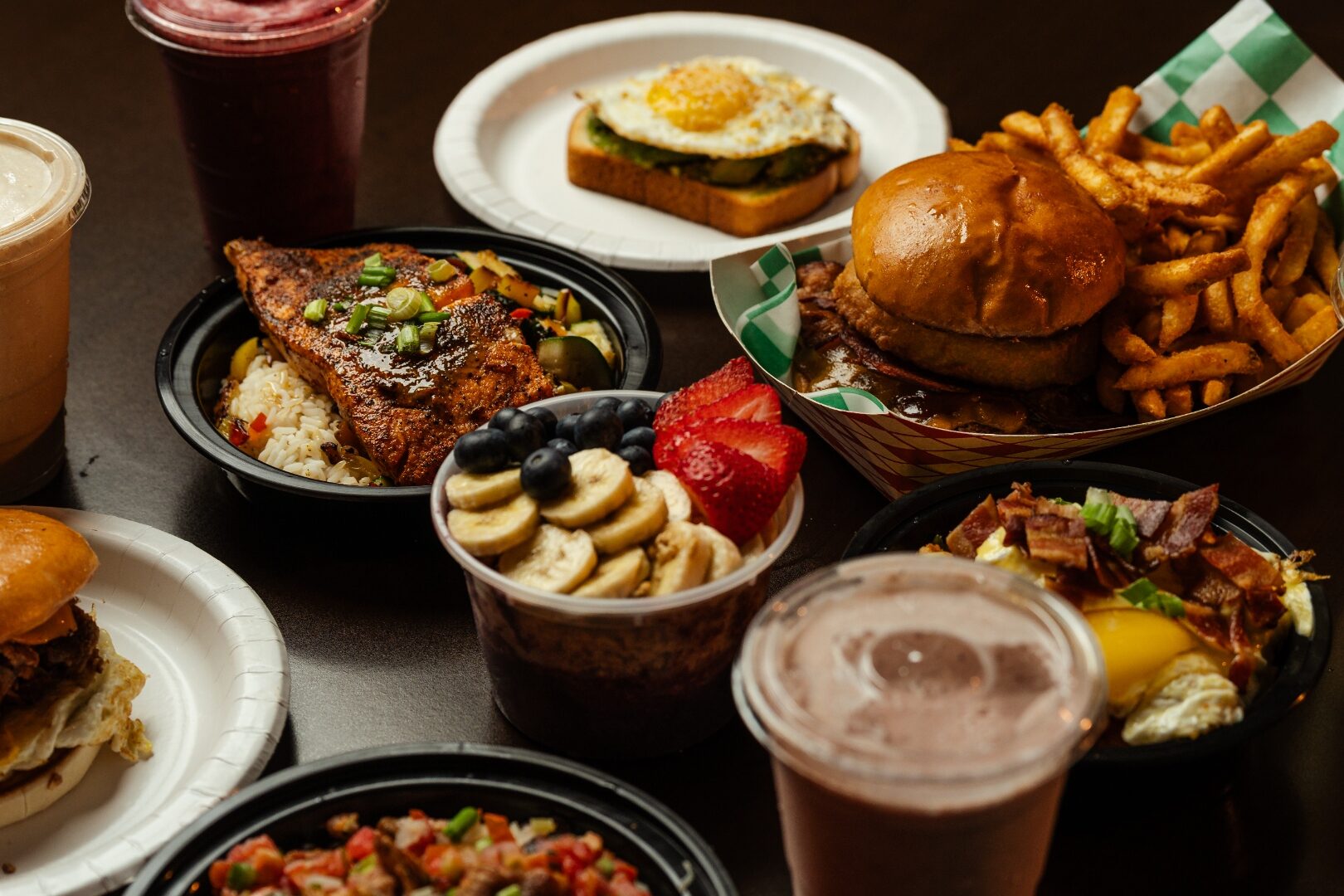 Breakfast and lunch spread